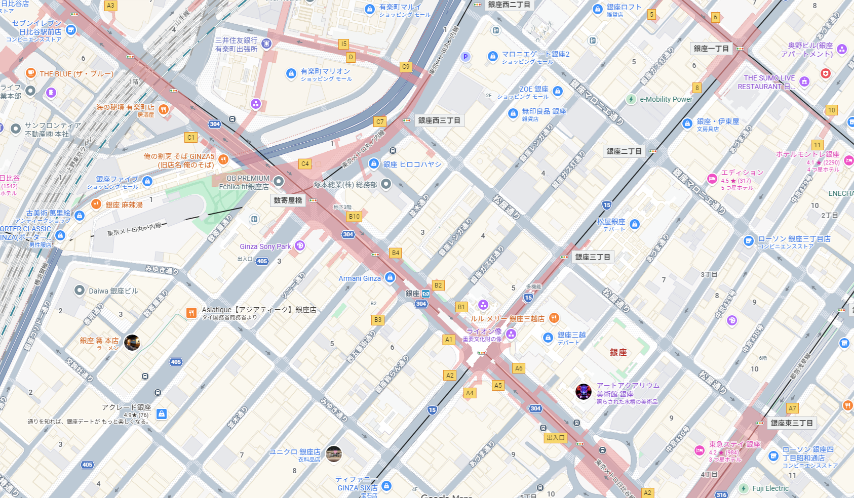 銀座周辺マップ